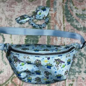 Blue and Green Cartoon Pattern Fanny Pack